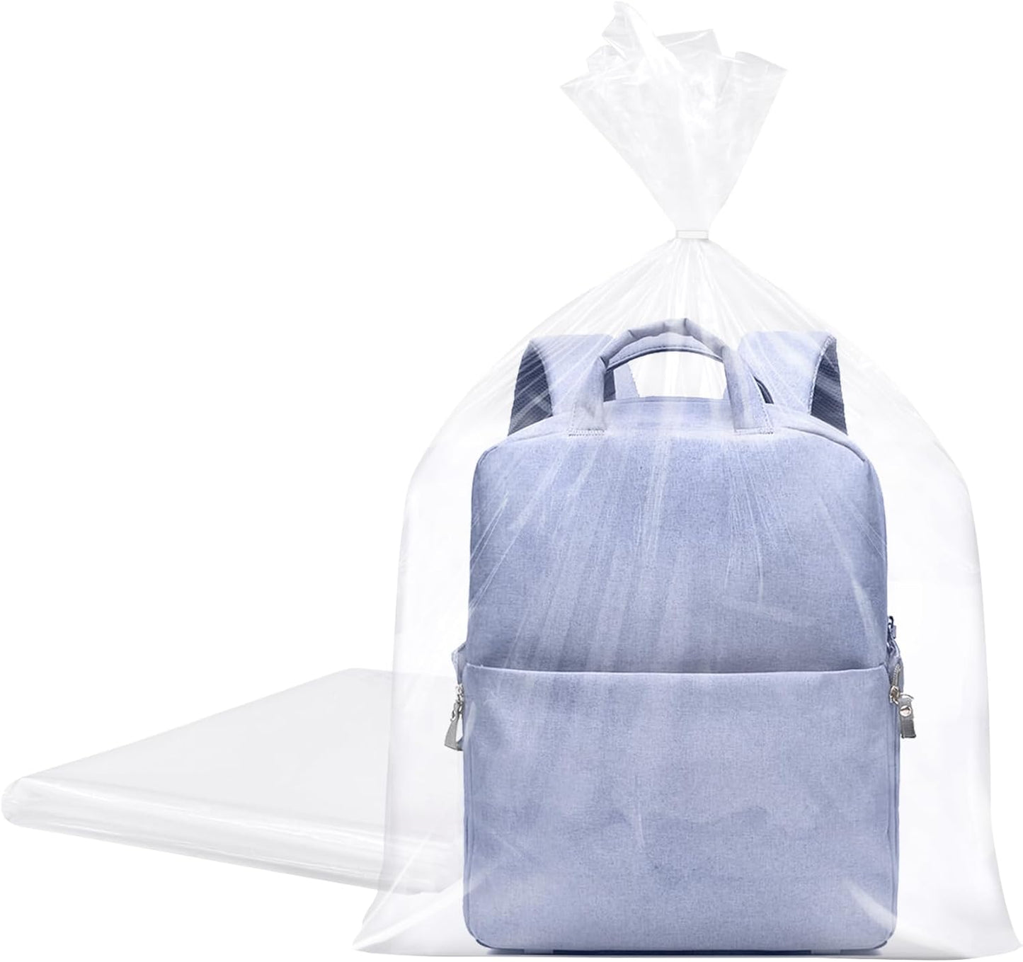 Clear Plastic Bags for Packaging, 50 Pieces Flat Open Clear Poly Bags for Proofing Bread, Dough and Storage (Ribbon NOT Included)