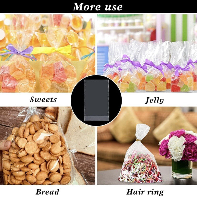 Treat Bags Clear Flat Cellophane, Resealable Flat Cello Bags Sweets